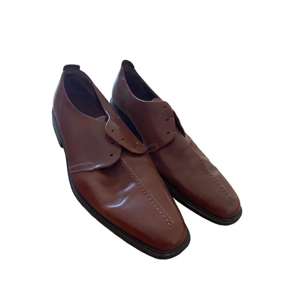 Cole Haan Mens Brown Leather Beckett Split Toe Oxford Dress Shoes Size 13M
